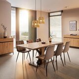 Bessagi Home jedilna miza klementin, hrast, črna, 180x90 | Shoptok.si