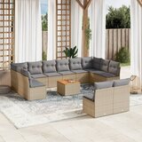  13-dijelni set vrtnih sofa s jastucima poliratan Bež | shoptok.hr