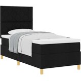 vidaXL Box Spring krevet s madracem Crni Jednokrevetni Tkanina | shoptok.hr