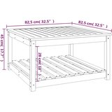  Vrtni stol bijeli 82,5 x 82,5 x 45 cm od masivne borovine | Eponuda.com