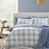 Bianca Bela/modra bombažna posteljnina za zakonsko posteljo/podaljšana 260x220 cm Marlow Check – | Shoptok.si