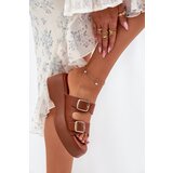 Boto Womens Wedge And Platform Sandals With Buckles Camel Nitarelia | shoptok.hr
