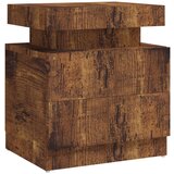 Maison Chic Nočna omarica - Nočna miza dimljeni hrast 44x35x52 cm inženirski les, (21690459) Cene
