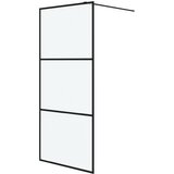 Pregrada za tuš crna 90 x 195 cm s mutnim staklom ESG | shoptok.hr