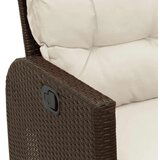 vidaXL Vrtna sofa za ležanje jastucima obliku slova L smeđi poliratan | shoptok.hr