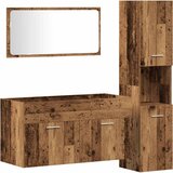  3-dijelni set kupaonskog namještaja od starog drveta Smeđa 90 x 38.5 x 46 cm | Shoptok.si