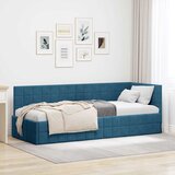 vidaXL kutni okvir kreveta s uzglavljem plava 80 x 200 cm baršun | shoptok.hr