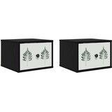  Wall-mounted noćni ormarić HANAU 2 kom. Crni hrast | shoptok.hr