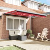 vidaXL Automatska Uvlačiva Tenda Crvena 300x250 cm, Zamjenska Tkanina za Tendu 3x2,5 m Okvir Crvena | shoptok.hr