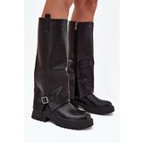 Boto Insulated boots with folded shaft and buckle black Fiorae | shoptok.hr
