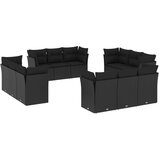  12-dijelni set vrtnih sofa od poliratana s jastucima crni | shoptok.hr