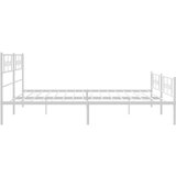 vidaXL Metalni okvir kreveta uzglavlje i podnožje bijeli 200x200 cm | shoptok.hr