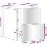  Stenski nočni omarici 2 pcs Betonsko siva 33 x 34,5 x 40 cm, (5000209933) | Shoptok.si