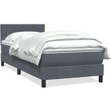 vidaXL Box spring postelja z vzmetnico temno siva 80x210 cm žamet | Shoptok.si