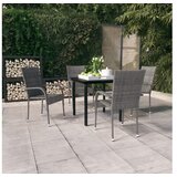  5-dijelni vrtni blagovaonski set sivo-crni | shoptok.hr