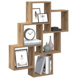  Zidna kockasta polica Artisan hrast 78x15x93 cm izrađeno drvo | shoptok.hr