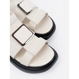 GOODIN Light beige leather elegant platform sandals | shoptok.hr