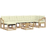 vidaXL Zunanja garnitura za sedenje z blazino 8 pcs Bela in krem, (5000281206) | Shoptok.si