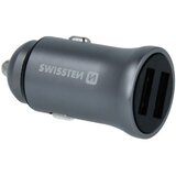Swissten punjač za auto, 2xUSB, 4.8A, 12-24V, metalic, srebrni | shoptok.hr