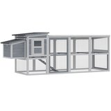 PawHut Leseni kokošnjak za 3-4 kokoši z ograjo in gnezdilnico, 264x82x89 cm, (5000239101) | Shoptok.si