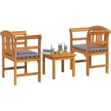  Set namještaja s jastukom 3 pcs Prirodna Čvrsto drvo akacije | shoptok.hr