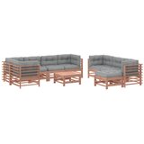The Living Store Vrtna garnitura 10-delna z blazinami trden les douglas jelke - Vrtna Sedežna Garnitura, (21460673) | Shoptok.si