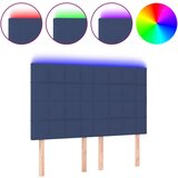 Maison Chic LED Posteljno vzglavje - Vzglavna omarica - Nočna omarica modro 144x5x118/128 cm blago, (21709962) | Shoptok.si