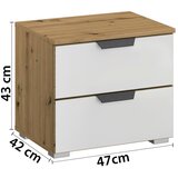 Rauch Möbel Nočna Omarica Artemis, Hrast, Bela | Shoptok.si