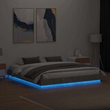  Posteljni okvir z LED diodami betonsko siv 200x200 cm, (21095341) | Shoptok.si