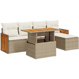  6-dijelni set vrtnih sofa s jastucima bež od poliratana bagrem | shoptok.hr