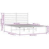  Metalni okvir za krevet s uzglavljem bijeli 160x200 cm | shoptok.hr