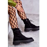 S. BARSKI Women's Suede Boots Tied Black Afra | ePonuda.com