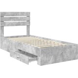  Krevetna konstrukcija Betonski sivi i srebrna 70 x 190 cm | shoptok.hr