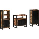 vidaXL Set namještaja za kupaonicu 3 pcs Čvrsto reciklirano drvo | shoptok.hr