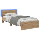  Krevetna konstrukcija s LED svjetlom Hrast artisan 80 x 200 cm | Shoptok.si