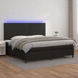  Box spring s madracem LED crni 200x200cm od umjetne kože Cijene