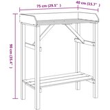  Stol za presađivanje Smeđa 75 x 40 x 90 cm Čvrsto borovo drvo | shoptok.hr