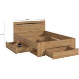 Livetastic POSTELJA 140 cm x 200 cm , leseni material siva, hrast artisan | Shoptok.si