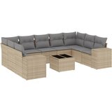  10-dijelni set vrtnih sofa s jastucima bež od poliratana | shoptok.hr