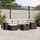 vidaXL 7-dijelni set vrtnih sofa od poliratana s jastucima smeđi | shoptok.hr