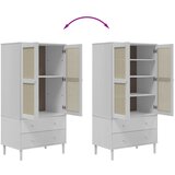  Komoda SENJA bijela izgled ratana 90x55x175 cm masivna borovina | shoptok.hr