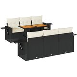  7-dijelni set vrtnih sofa od poliratana s jastucima crni | shoptok.hr