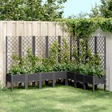  Vrtna sadilica s rešetkom crna 200 x 160 x 142 cm PP | shoptok.hr