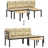  Set vrtnih klupa s jastucima 3 kom crni čelik obložen prahom | shoptok.hr