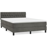 vidaXL Box spring posteljni z vzmetnico temno siv 140x190 cm žamet, (20736809) Cene