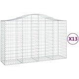  Obokana gabionska košara 13 kos 200x50x120/140cm cinkano železo, (20758041) | Shoptok.si