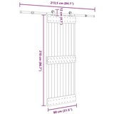 vidaXL Klizna vrata s priborom za montažu 80 x 210 cm masivna borovina | shoptok.hr