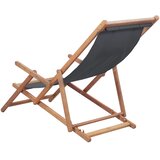  Sklopiva ležaljka za plažu od tkanine s drvenim okvirom siva | shoptok.hr