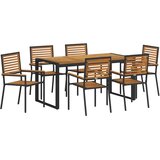  Komplet za jedilnico v vrtu 7 pcs Črna in rjava poli ratan, (5000288407) | Shoptok.si