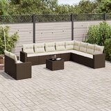 vidaXL 11-dijelni set vrtnih sofa od poliratana s jastucima smeđi | shoptok.hr